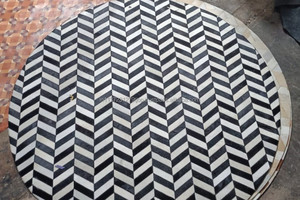 Alfombras y alfombras de cuero genuino hechas a mano Real de nueva tendencia, alfombras de retazos de gran oferta de cuero de vaca para sala de estar, área grande - Product Image 5