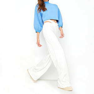 Dernier design, vente en gros, couleur personnalisée, toutes tailles, pantalon de survêtement évasé, streetwear, surdimensionné, pour femmes, écologique - Product Image 2