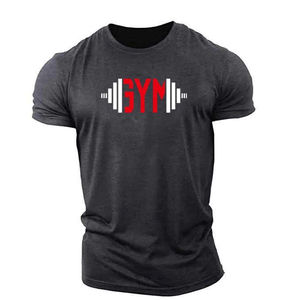 Nueva camiseta tejida para gimnasio para hombre, ropa deportiva personalizable con tela transpirable de secado rápido para fitness al aire libre - Product Image 1