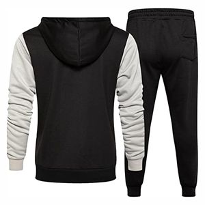 Conjunto de chándal de 2 piezas sólido con capucha de invierno hecho a medida para hombre Jersey de moda - Product Image 4