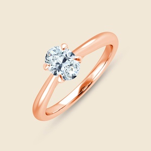 Bague ovale en or massif 14 carats avec croix en arc et 1 diamant ovale de 0,3 carat F-VS cultivé en laboratoire, idéale pour le quotidien ou comme cadeau d'anniversaire - Product Image 3