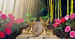 Figurine de cerf doré élégante Accents décoratifs en laiton abstrait Style de conception Feng Shui pour un décor luxueux inspiré de la nature - Product Image 3