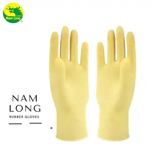 כפפות לטקס ביתיות צהובות Nam Long, גודל בינוני, שילוב מושלם של עמידות ונוחות, מוצרים באיכות טובה מווייטנאם