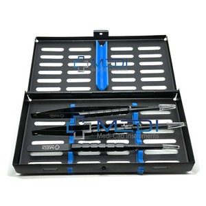 Ensemble d'instruments de microchirurgie en acier inoxydable Castroviejo 3 pièces, ciseaux droits et courbes, porte-aiguilles, pince à ligature - Product Image 1