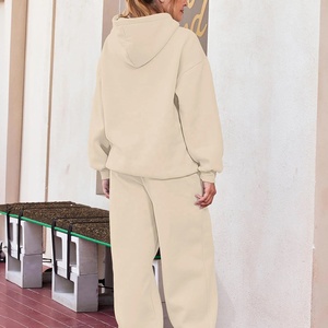 Conjunto de 2 piezas de nuevo estilo de moda para mujer, chaqueta de Jersey de manga larga de bloque de gran tamaño y chándal de mallas ajustadas - Product Image 3
