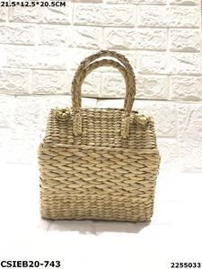 <b>Straw</b> Woven Storage <b>Basket</b> Women Bohemian Style Beach Eco Friendly Open Top Two Handles Modern Casual <b>Straw</b> Kauna <b>Basket</b> Type - Product Image 4