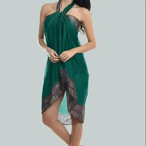 Indian Hot Selling Floral Digital Customized Women Swimsuits With Cover Ups Printed Sarong