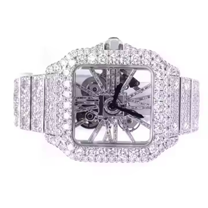 Relojes Iced Out de lujo con movimiento automático de acero inoxidable Iced Out Hip Hop VVS Moissanite, relojes de diamantes para hombres y mujeres - Product Image 2