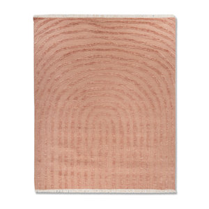 Alfombra de Lana Anudada a Mano Zuri, Rojo Naranja AKWL-1962, Estilo Kilim para el Hogar, Abstracta, para Entrada, Sala de Estar, Pasillo, Rectangular de 9x12 - Product Image 1