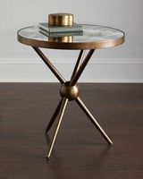 Table de sonnerie géométrique enduite d'or élevé accrocheur Table basse décorative de bureau de balcon de salon de luxe moderne par l'Inde