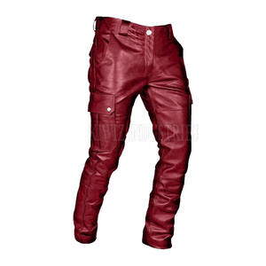 Pantalones Cargo de cuero informales ligeros para hombres, pantalones Cargo de cuero para hombres, ropa de calle, pantalones Cargo de cuero - Product Image 3