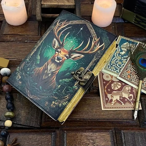 Book of Spell Peacock Leather Journal Vintage Journal Blank Spell Book of <b>Shadows</b> Wiccan Pagan Journal Gifts - Product Image 1