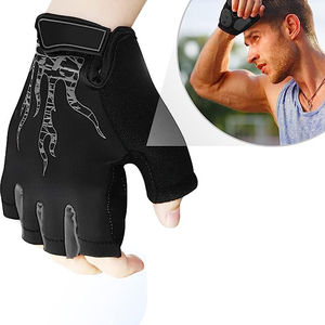 Venta al por mayor Unisex medio dedo guantes de ciclismo logotipo personalizado deportes al aire libre ejercicio guantes de cuero para bicicleta carreras y uso en el gimnasio - Product Image 4
