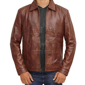 High Quality Leather Jacket Customized Logo Leather Jacket Fashion Clothing <b>Winter</b> Jacket For Men - Product Image 2