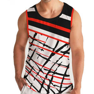 Débardeur pour homme OME, coupe musclée, en spandex/polyester, logo personnalisé, motif à carreaux, col rond, respirant, tricoté, sans manches, grande taille - Product Image 6