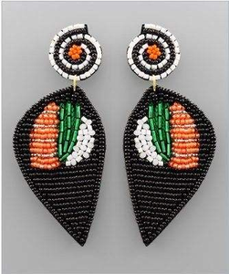 Boucles d'oreilles en perles de verre légères faites à la main avec broderie pour les fêtes, fabriquées en Inde - Product Image 2