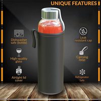 Vente en gros 250ml 300ml 350ml 400ml 500ml 750ml 800ml bouteille d'eau en verre clair rond avec étanche en acier inoxydable