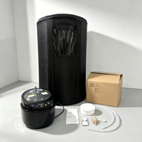 Sauna vapeur électrique gonflable facile à installer, version améliorée 4L, circulaire en TPU, moderne, pour usage domestique, adapté aux appartements, intérieur/extérieur, sport