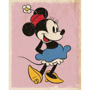 Affiche rose rétro de Minnie Mouse pour décoration murale - Product Image 1