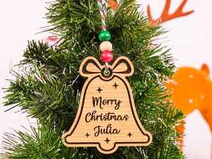 Charms de flocon de neige de Noël pour la fête de Noël Laser gravure pendentif décoration en gros - Product Image 3