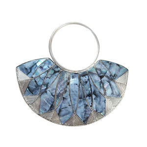 Artisan-Crafted Designer Evening Clutch <b>Bag</b> Epitome <b>of</b> Elegance with <b>Crystal</b> Stones Brass Mother <b>of</b> Pearl Luxurious Exquisite - Product Image 2