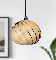 Prix de gros Abat-jour antique moderne fait à la main écologique couverture en bois naturel abat-jour suspendu pour Restaurant hôtel maison
