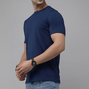 Venta al por mayor Top Venta de ropa de verano Camisetas de los hombres de gran tamaño de algodón azul en la nueva moda Casual transpirable de secado rápido camiseta de los hombres - Product Image 5