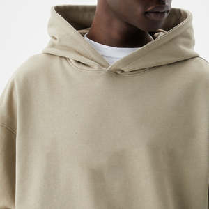 Sudaderas con capucha de gran tamaño de alta calidad para hombre, logotipo impreso personalizado, jersey de calle con patrón sólido de algodón pesado lavado Vintage - Product Image 6