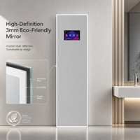 Miroir Mural LED Intelligent Écologique à 3 Modes de Couleur, Grand Format, Personnalisable, Bluetooth, pour Dressing