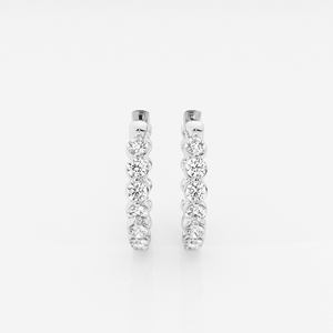 Pendientes de Aro Flotantes de Oro de 18K con Diamante Moissanita de Corte Redondo, Producto 100% Auténtico y Elegante - Product Image 1