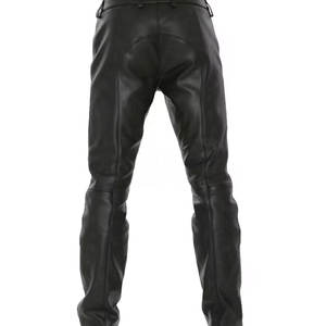 กางเกงหนังผู้ชายลำลองน้ำหนักเบาสไตล์ล่าสุดผ้าฟอกสีดำเป็นมิตรกับสิ่งแวดล้อม - Product Image 2