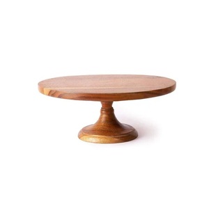 Placa de pastel redonda de madera personalizada y base de metal, Juego de 3 soportes de pastel de alta calidad de metal y madera, soporte de pastel de tamaño personalizado - Product Image 4