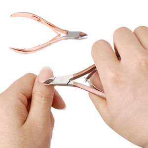 QNQ profesional chapado en oro doble mango de resorte cortaúñas DE LOS PIES pinza de cutículas removedor de piel muerta Acero inoxidable manicura bebé - Product Image 2