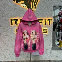 Veste à capuche zippée personnalisée à strass, style délavé vintage, en molleton 100 % coton pour homme, streetwear, vente chaude