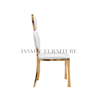 Chaise de salle à manger en acier inoxydable pour événements de mariage à double cercle, moderne