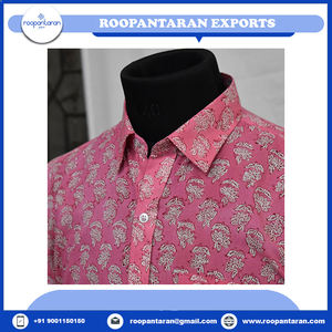 Camisa de Hombre de Diseño Indio, Estampada a Mano, 100% Algodón Cambray, Transpirable, Ecológica, con Estampado de Rayas, para la Temporada de Primavera - Product Image 4