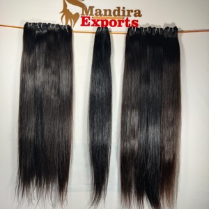 Raw Indian Unprocessed Virgin Natural Straight Bundles Vendors Cuticle Aligned Temple Human Hair Extensions - Product Image 5