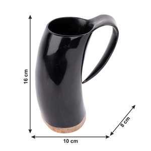 Authentic Eco-Friendly Viking Horn <b>Mug</b> Handmade Buffalo Horn Food Grade Medieval Style Religious Feng Shui Animal Beer <b>Mug</b> - Product Image 1