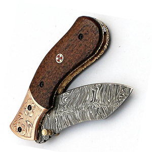Couteau de poche pliant en acier damas personnalisé de haute qualité Micarta fait à la main nouveau Design pour la chasse Camping cadeau pour lui/son OEM - Product Image 4