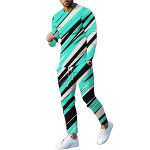 Printemps et automne costume de sport pour hommes sweat à capuche doublé polaire + pantalons de survêtement 2 ensembles étiquette en cuir broderie vêtements pour hommes - Product Image 1