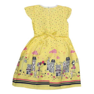 ชุดเดรสปักลายสำหรับเด็กผู้หญิง - สีเหลือง - Product Image 2