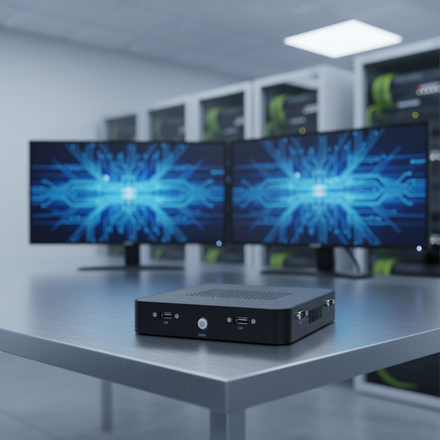 Intel Alder Lake N150 Quad Core 16GB RAM 512GB SSD Dual 2.5G LAN WiFi 6 BT Fanless Industrial Mini PC With HD 4K Display