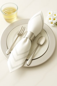 Assiette de présentation ronde en métal gris argenté élégante de 13 pouces avec bordure perlée pour hôtel, restaurant, décoration de table de mariage - Product Image 6