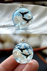 Colour Full Resin Neackles Creative Handmade Glowing Neackles in Unique Dark <b>Blue</b> Sky Clouds Resin Luminous Necklace for Wome - Product Image 3