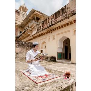 Most Selling Modern Floral Wool Silk Prayer <b>Mat</b> for Home Use Washable and Durable - Product Image 2