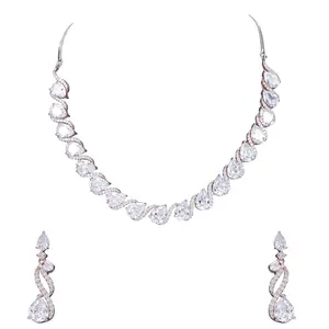 Collares de joyería de moda de plata chapada en 925 de estilo Vintage para mujer collares de joyería de moda CZ Joyería de diamantes americanos