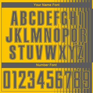 Ensemble de Tenue de Football Personnalisée Jaune et Gris à Rayures - Maillot et Short avec Nom/Numéro Personnalisable - Product Image 5