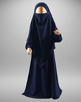 Ensemble Hijab Modeste pour Filles Musulmanes, Abaya Enfant Grande Taille Respirante Séchage Rapide en Polyester et Laine, Fait Main, Vente en Gros, Style Islamique