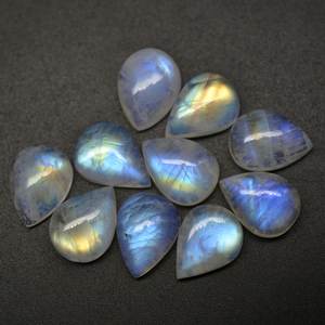 100% pierre de lune arc-en-ciel blanche naturelle polie et multi-clignotante pierres précieuses en vrac pour bijoux et cadeaux - Product Image 2