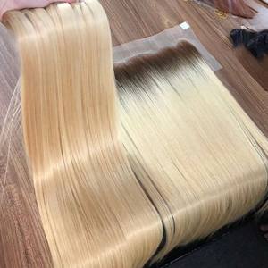 Extensions de cheveux 100% vierges et à cuticules intactes, double trame Genius, cuticules fines intactes, pointes épaisses, lisses comme des baguettes, couleur naturelle - Product Image 5